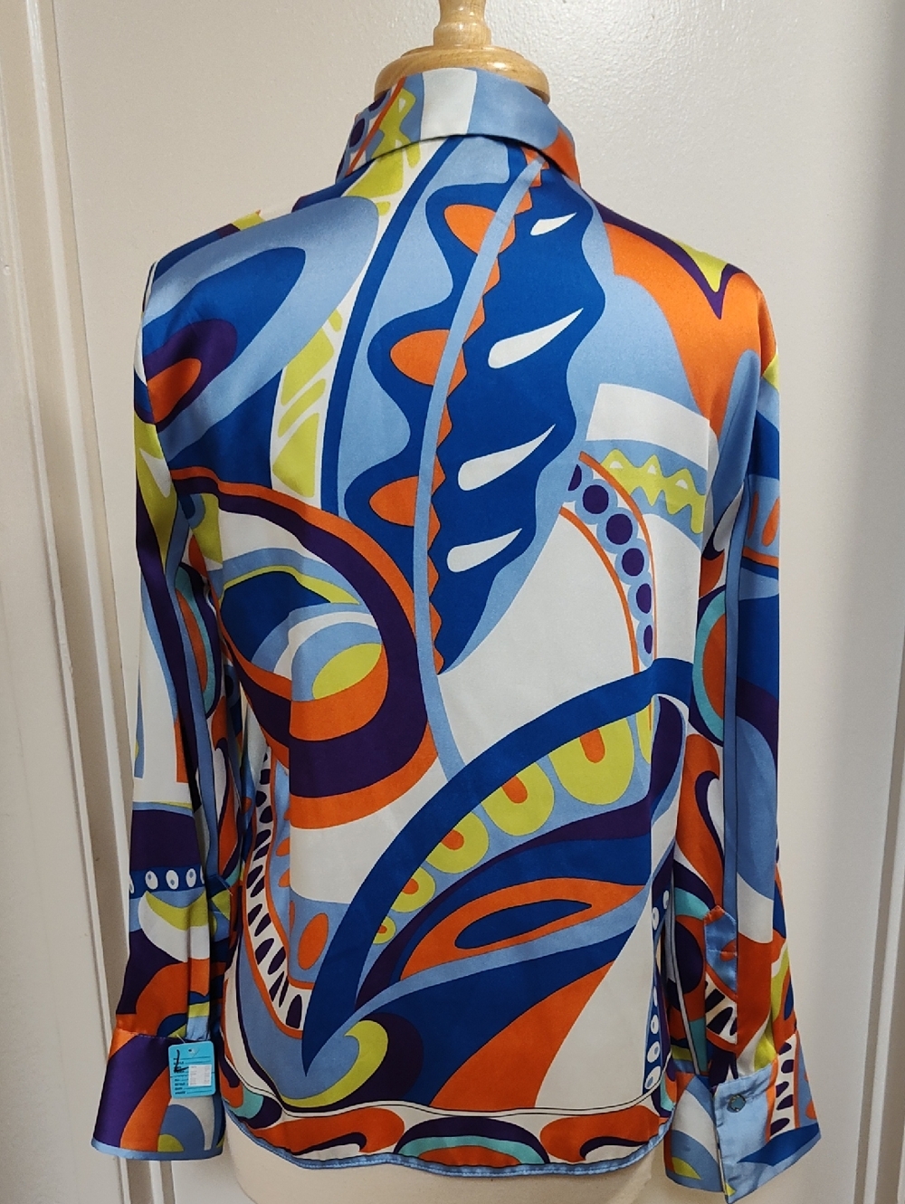Zara Multicolor Pucci Style Geometric Print Blouse Size M - Picture 5 of 9